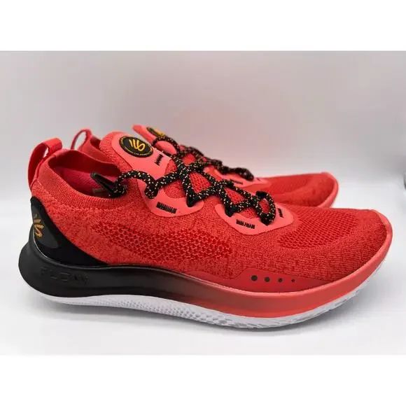 Under Armour Curry Flow Go Coral Red Black 3023814-604 Men's Size 7 - Picture 12 of 16